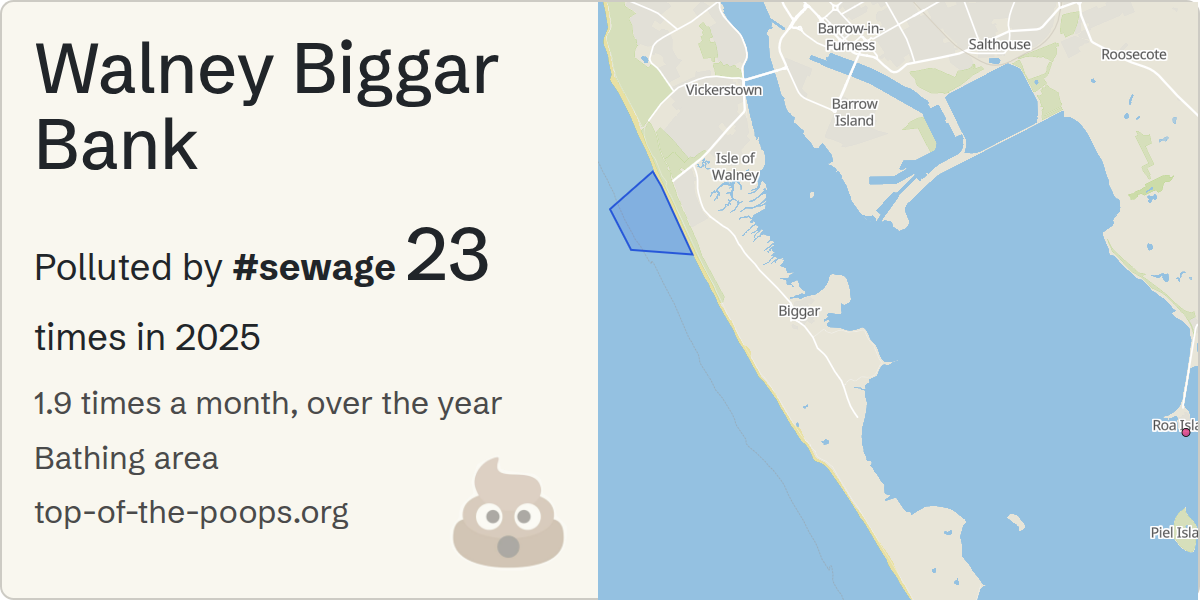 Sewage pollution map of Walney Biggar Bank
