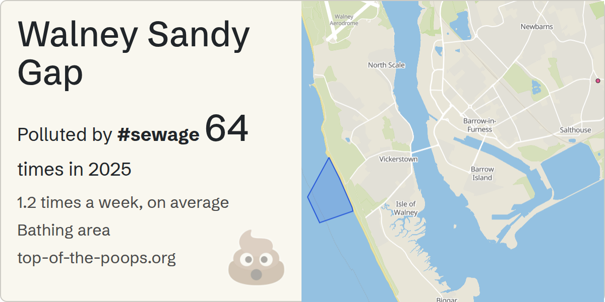 Sewage pollution map of Walney Sandy Gap