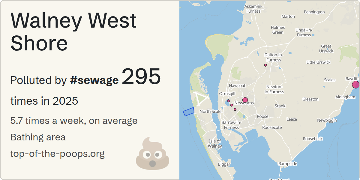 Sewage pollution map of Walney West Shore