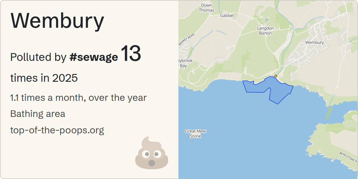 Sewage pollution map of Wembury
