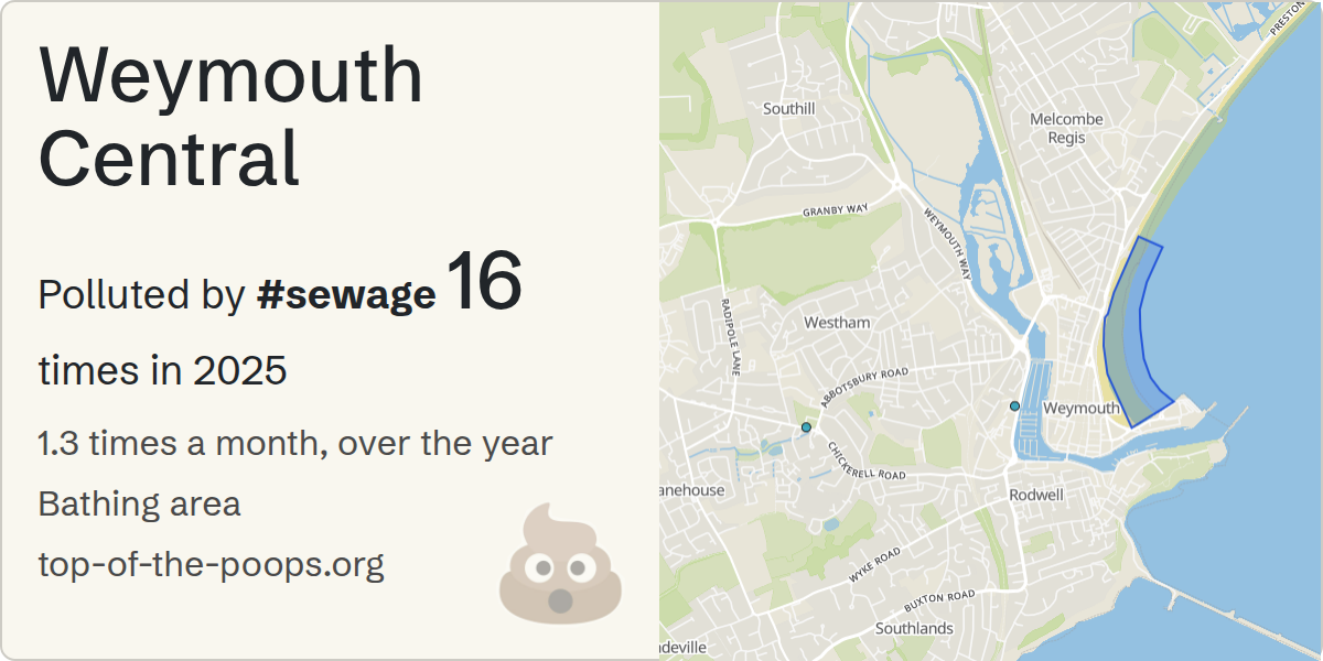 Sewage pollution map of Weymouth Central
