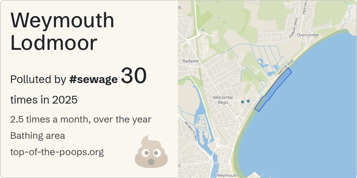 Sewage pollution map of Weymouth Lodmoor