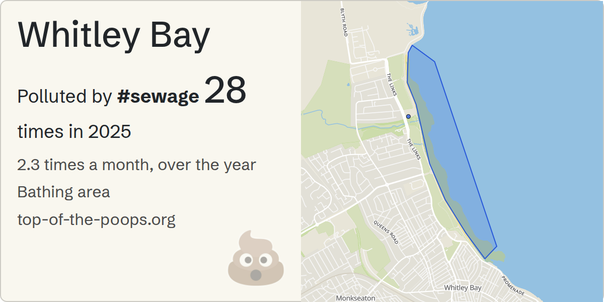 Sewage pollution map of Whitley Bay