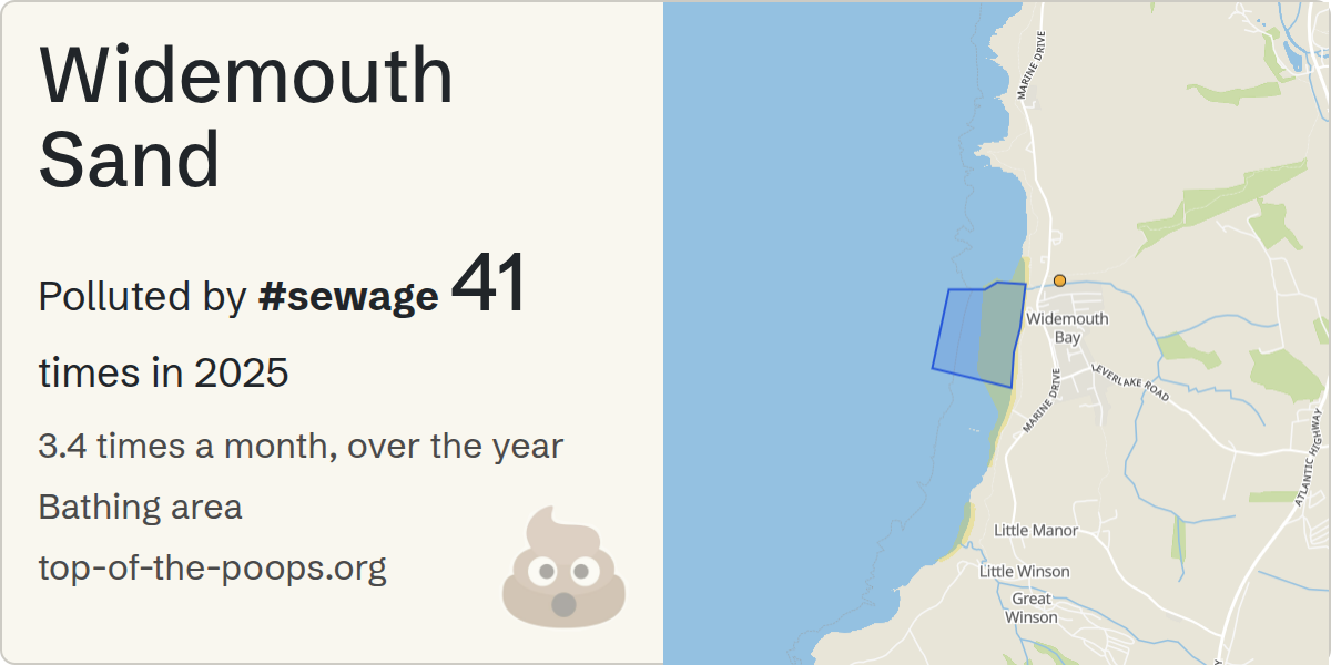 Sewage pollution map of Widemouth Sand