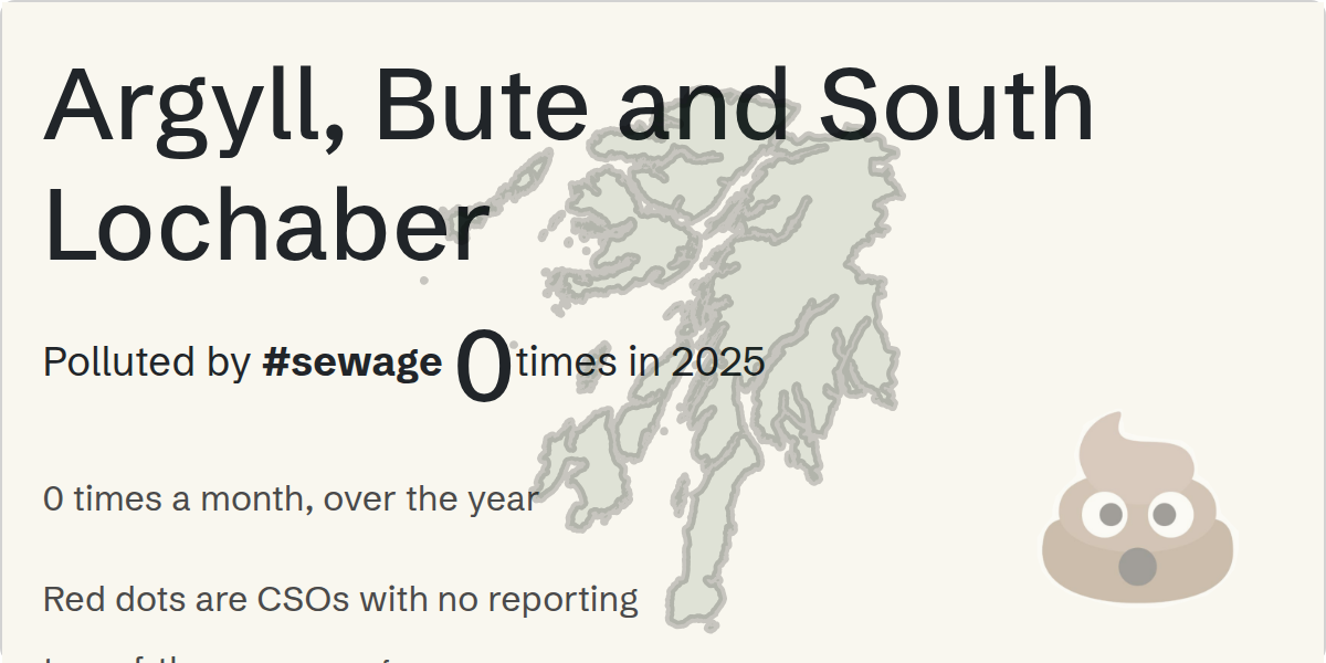Sewage pollution map of Argyll, Bute and South Lochaber