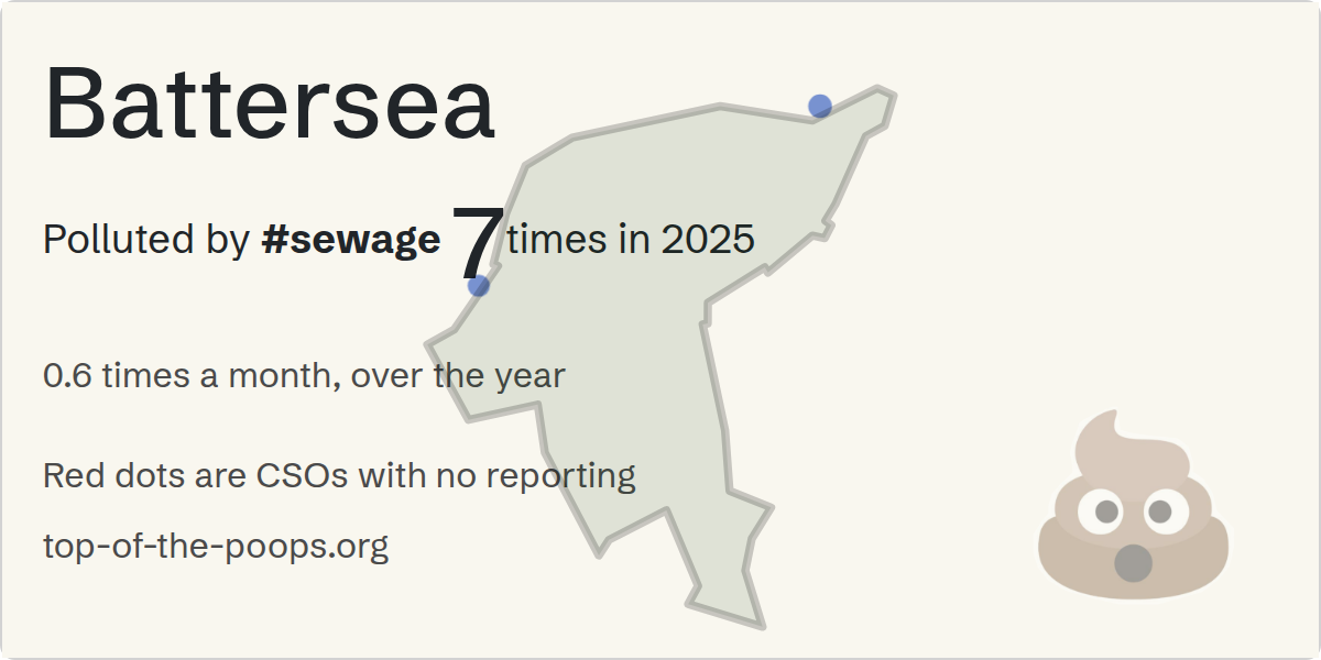 Sewage pollution map of Battersea