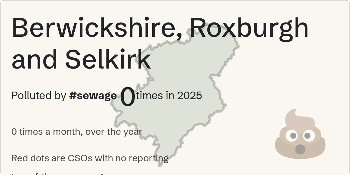 Sewage pollution map of Berwickshire, Roxburgh and Selkirk