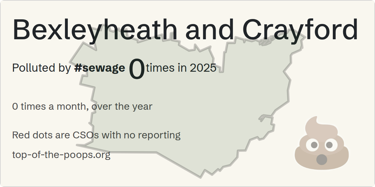 Sewage pollution map of Bexleyheath and Crayford