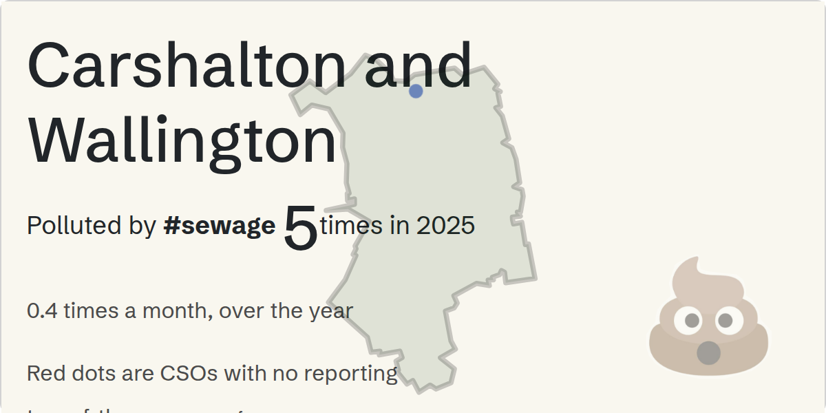 Sewage pollution map of Carshalton and Wallington