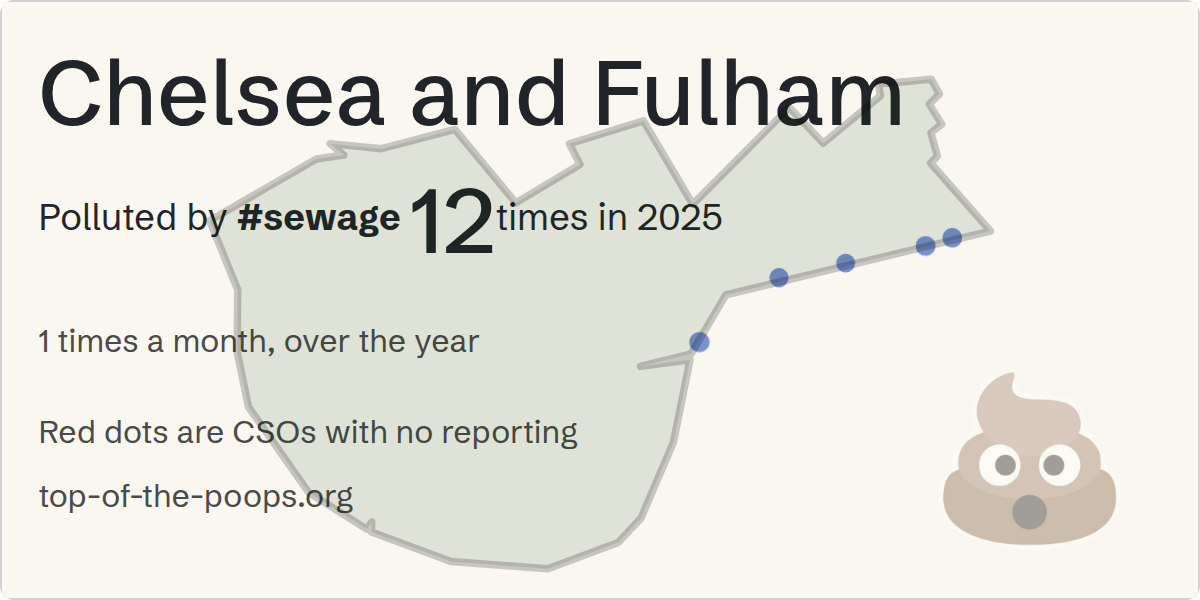 Sewage pollution map of Chelsea and Fulham