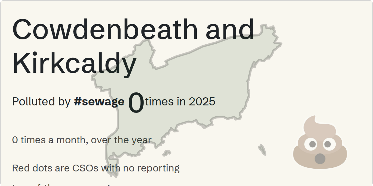 Sewage pollution map of Cowdenbeath and Kirkcaldy