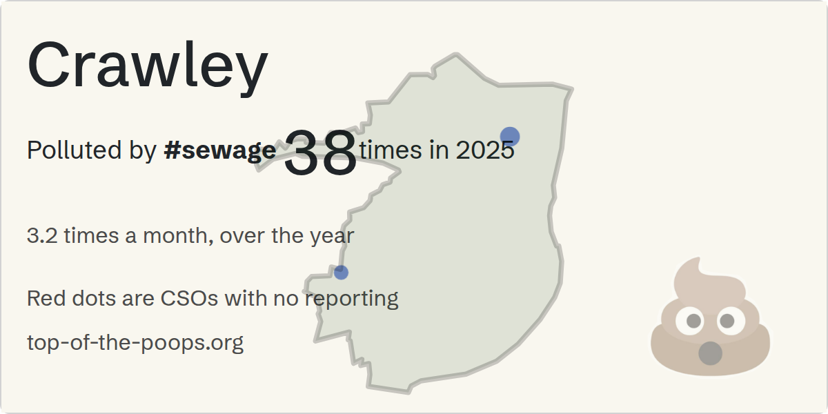 Sewage pollution map of Crawley
