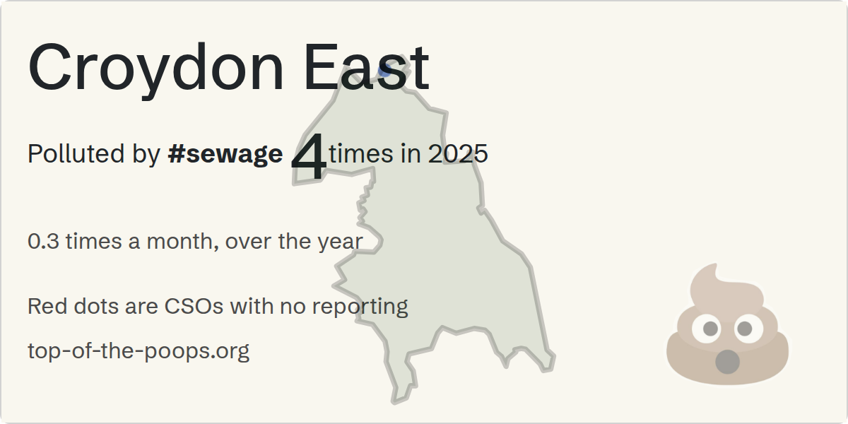 Sewage pollution map of Croydon East