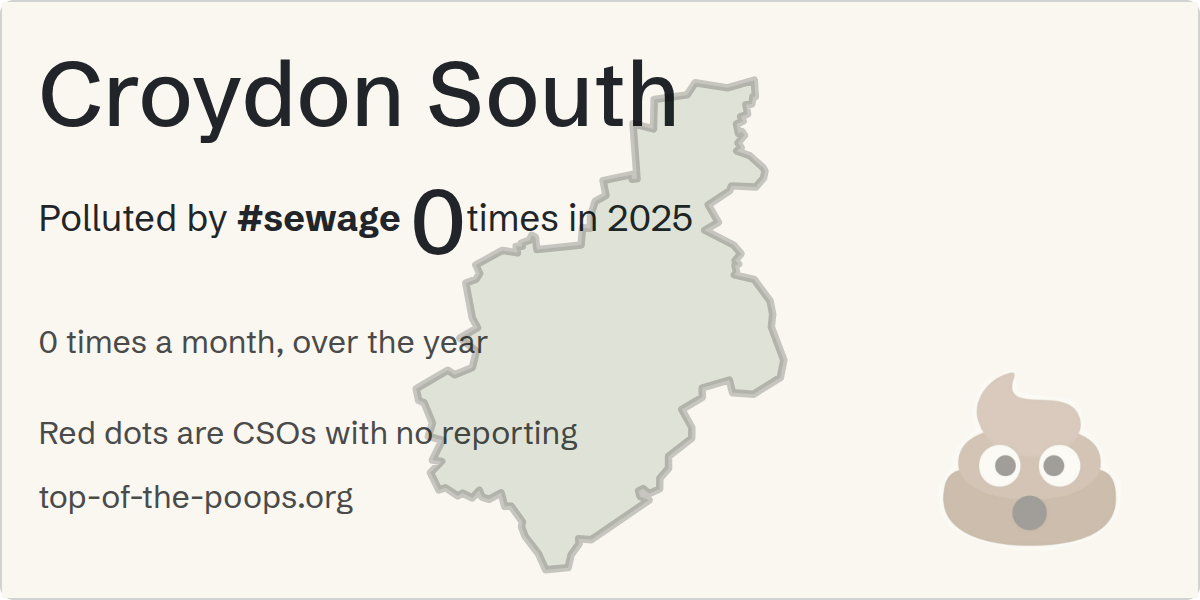 Sewage pollution map of Croydon South