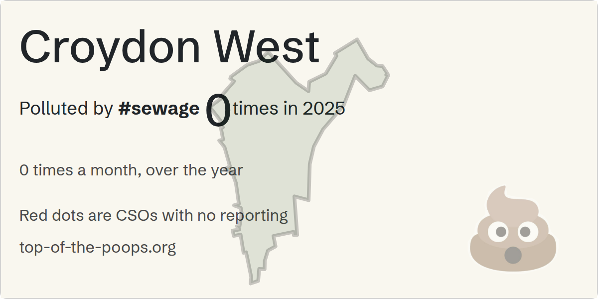 Sewage pollution map of Croydon West