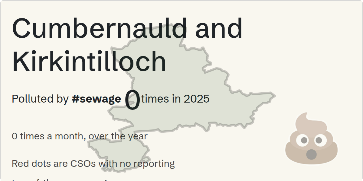 Sewage pollution map of Cumbernauld and Kirkintilloch