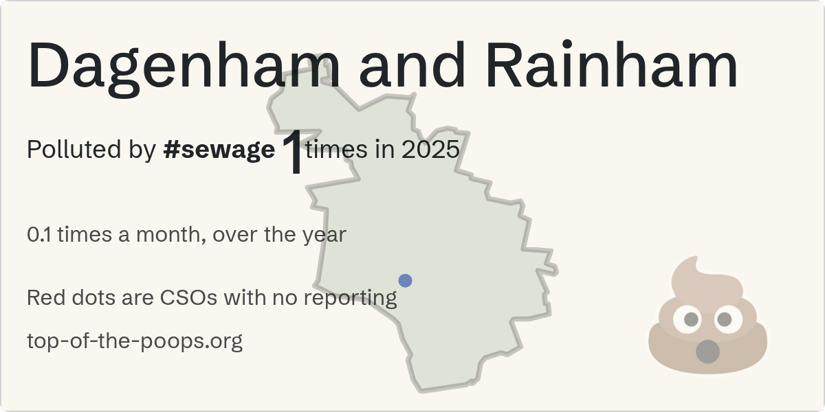 Sewage pollution map of Dagenham and Rainham