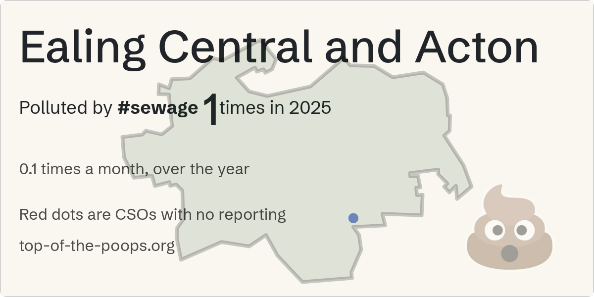 Sewage pollution map of Ealing Central and Acton