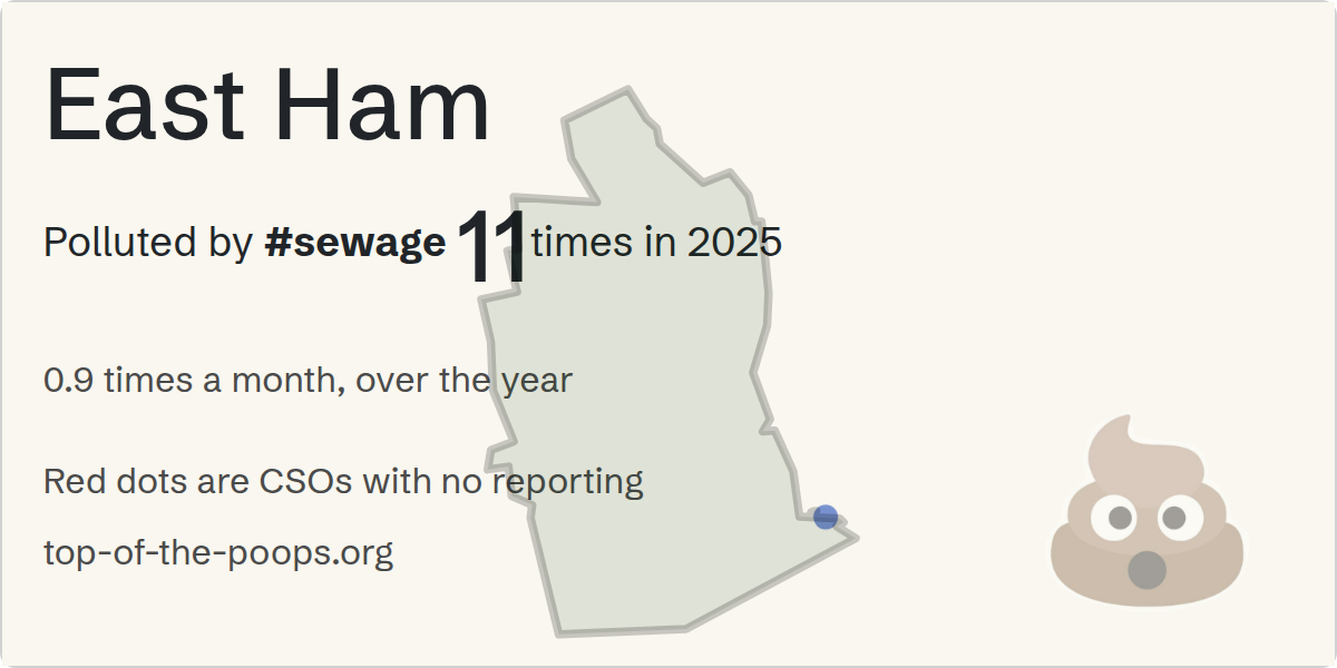 Sewage pollution map of East Ham