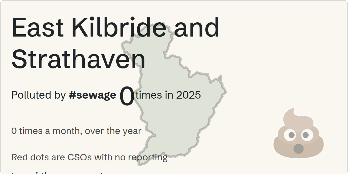 Sewage pollution map of East Kilbride and Strathaven