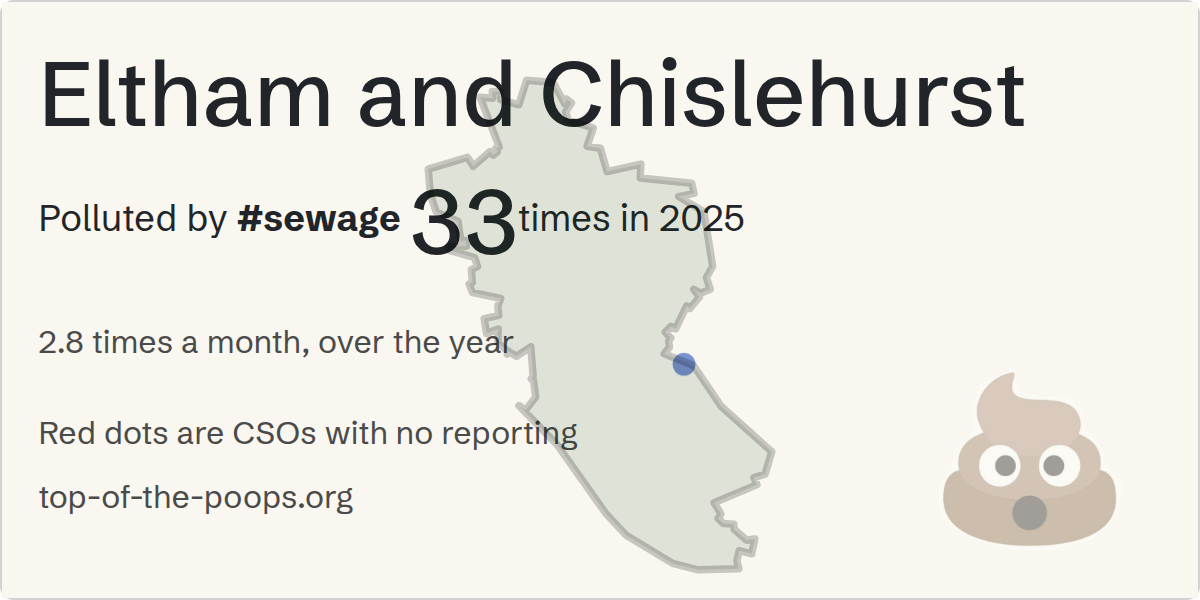 Sewage pollution map of Eltham and Chislehurst