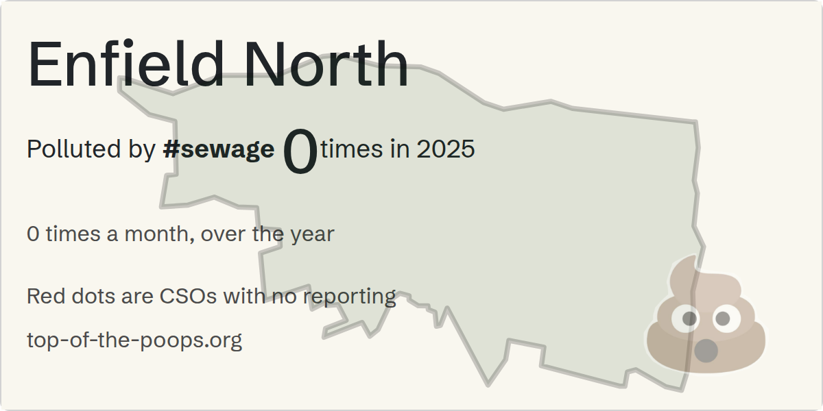 Sewage pollution map of Enfield North