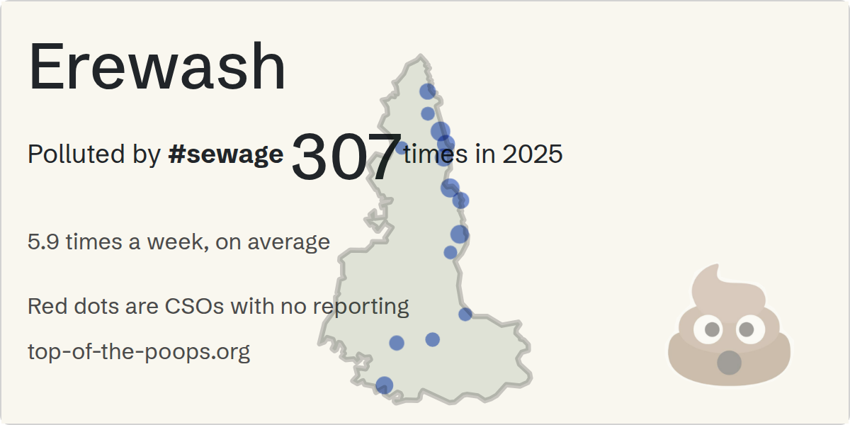 Sewage pollution map of Erewash, the constituency containing the ILKESTON - NELSON STREET (CSO) storm overflow