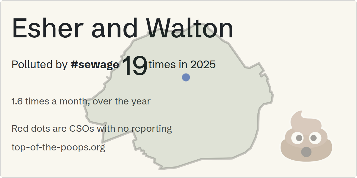 Sewage pollution map of Esher and Walton