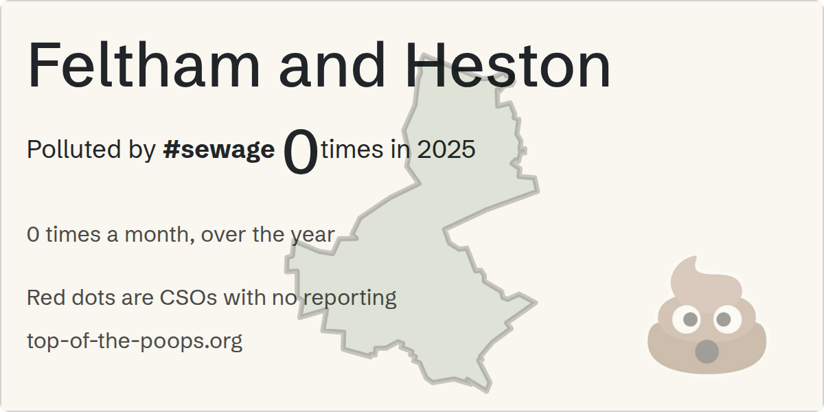 Sewage pollution map of Feltham and Heston