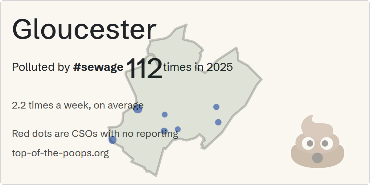 Sewage pollution map of Gloucester