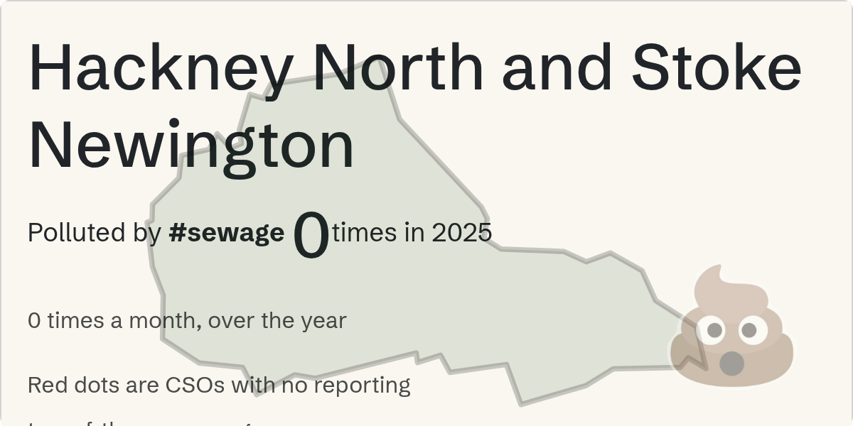 Sewage pollution map of Hackney North and Stoke Newington