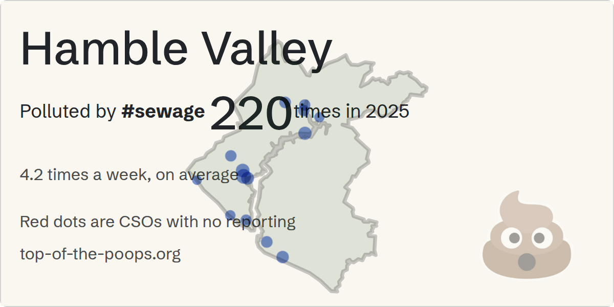 Sewage pollution map of Hamble Valley, the constituency containing the INGLESIDE NETLEY CEO - 108447 storm overflow