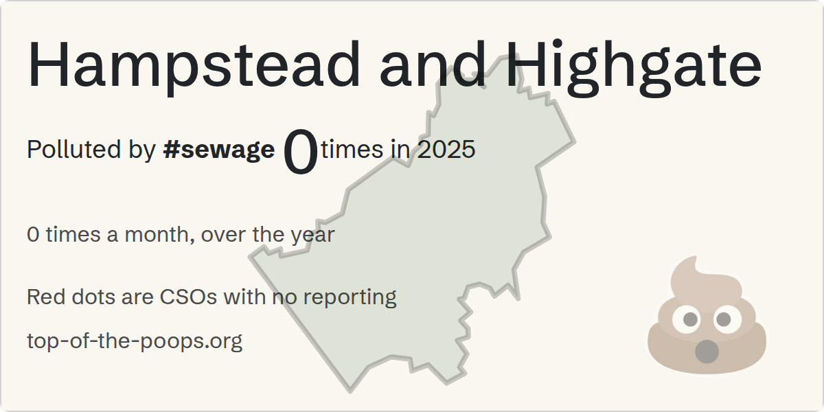 Sewage pollution map of Hampstead and Highgate