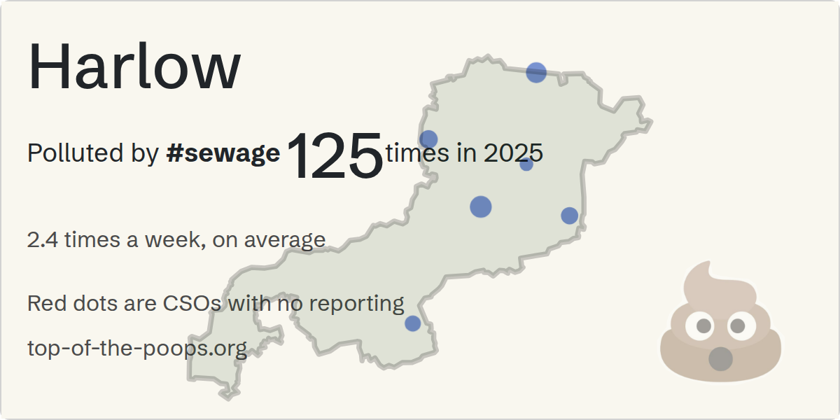 Sewage pollution map of Harlow