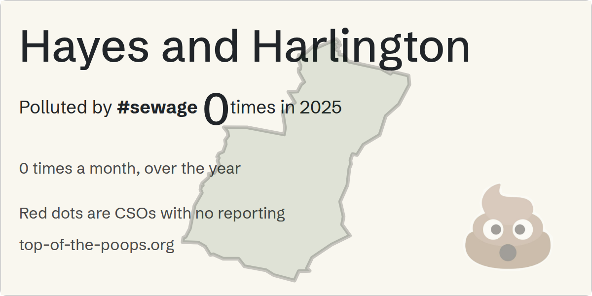 Sewage pollution map of Hayes and Harlington