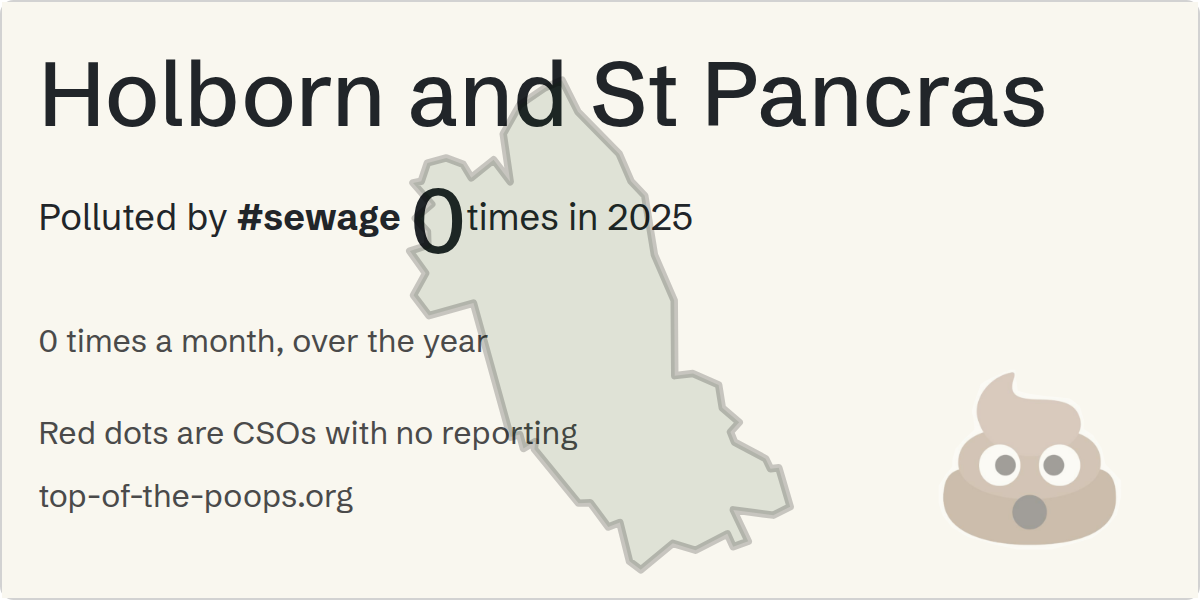 Sewage pollution map of Holborn and St Pancras