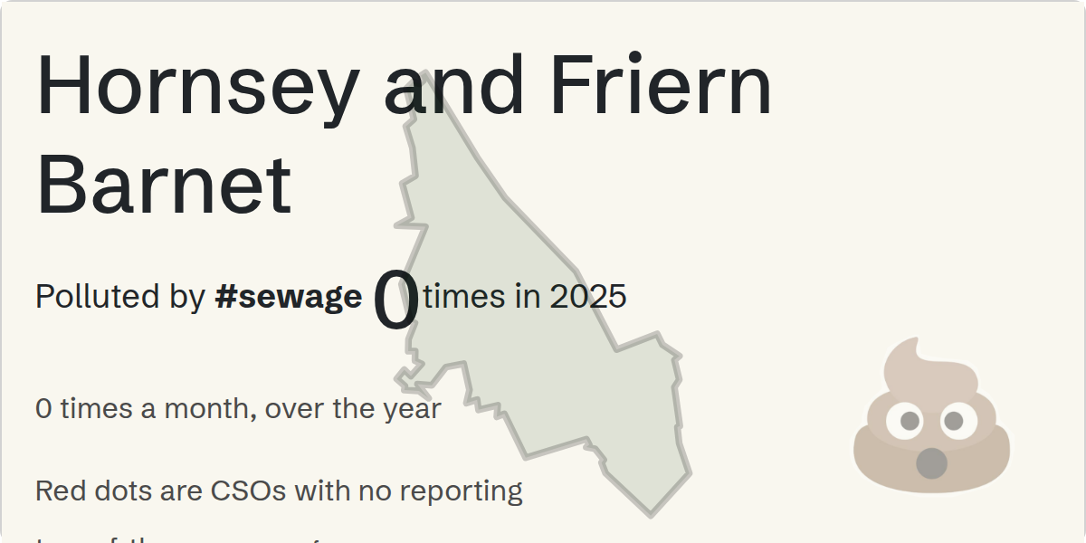 Sewage pollution map of Hornsey and Friern Barnet