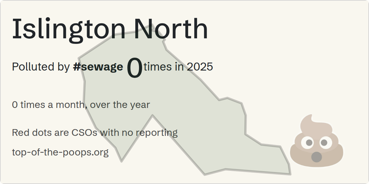 Sewage pollution map of Islington North