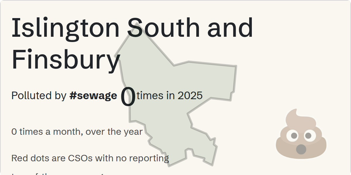 Sewage pollution map of Islington South and Finsbury