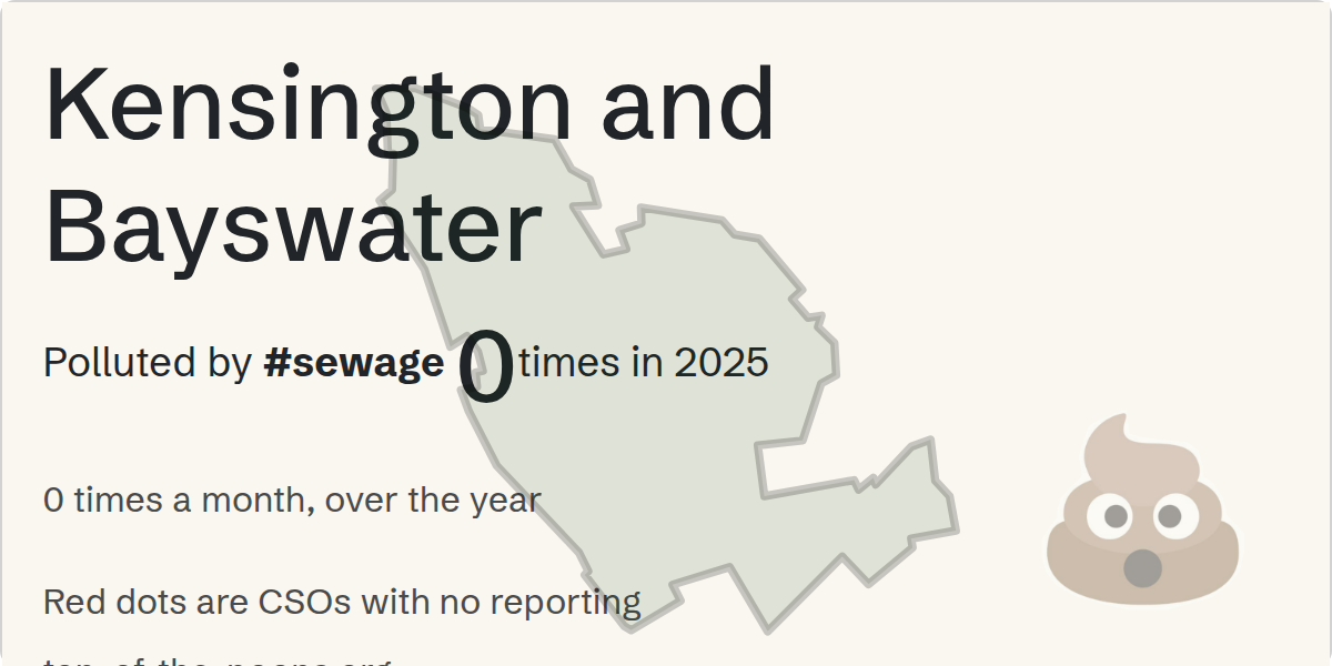 Sewage pollution map of Kensington and Bayswater
