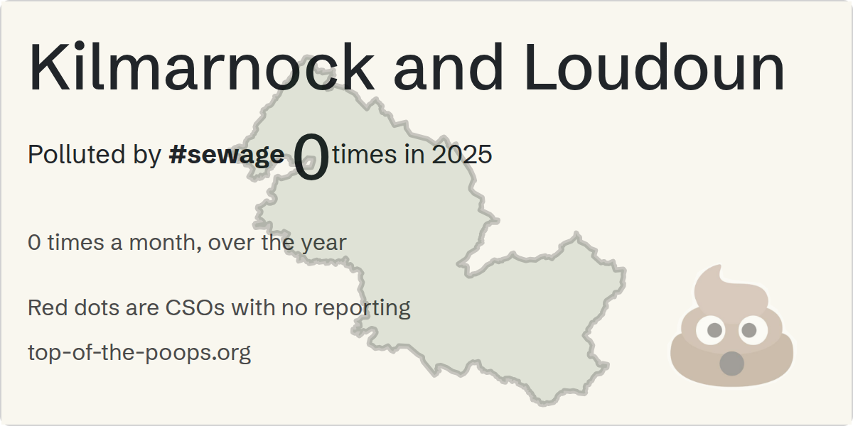 Sewage pollution map of Kilmarnock and Loudoun
