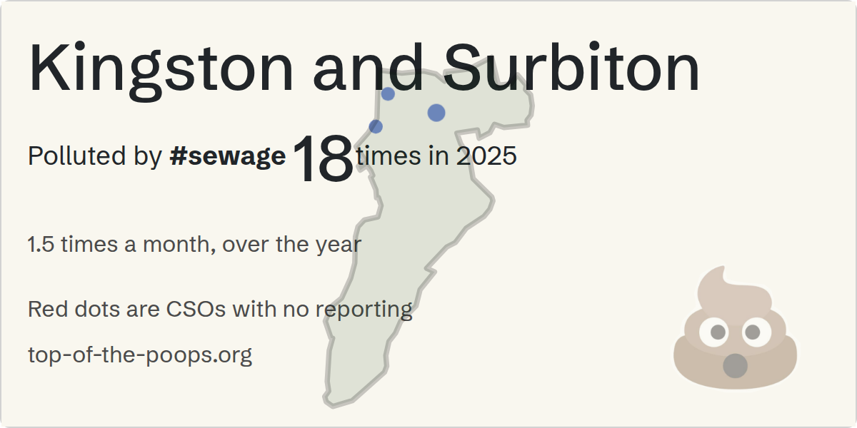 Sewage pollution map of Kingston and Surbiton