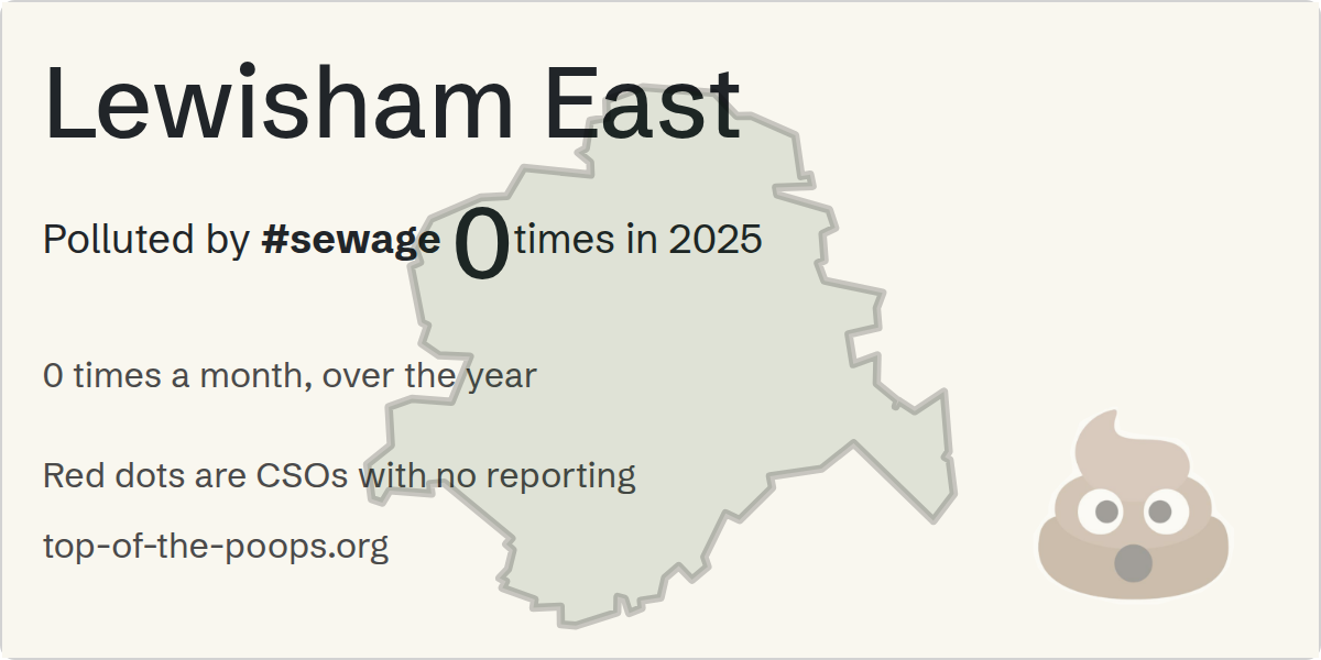 Sewage pollution map of Lewisham East
