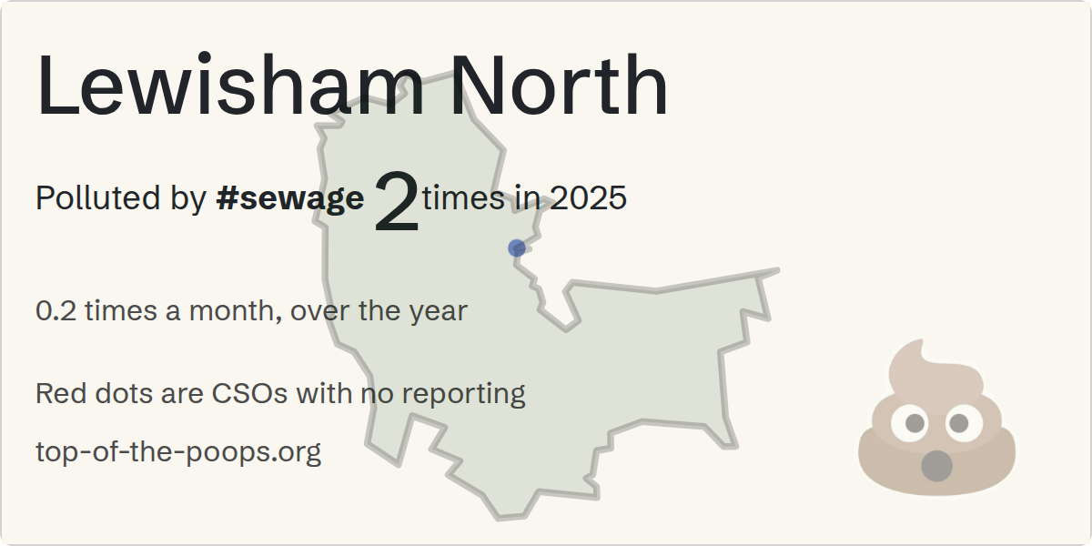 Sewage pollution map of Lewisham North