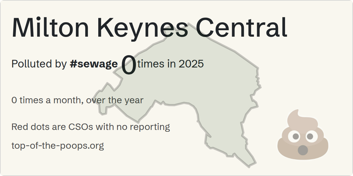 Sewage pollution map of Milton Keynes Central