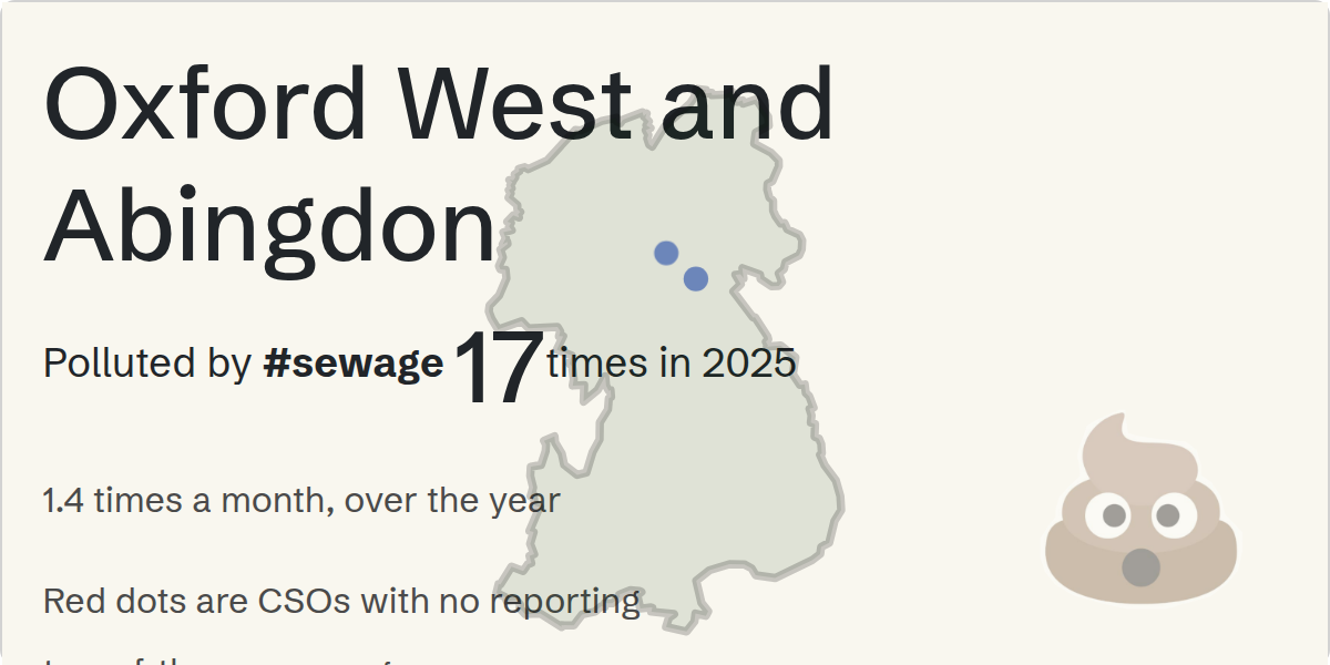 Sewage pollution map of Oxford West and Abingdon