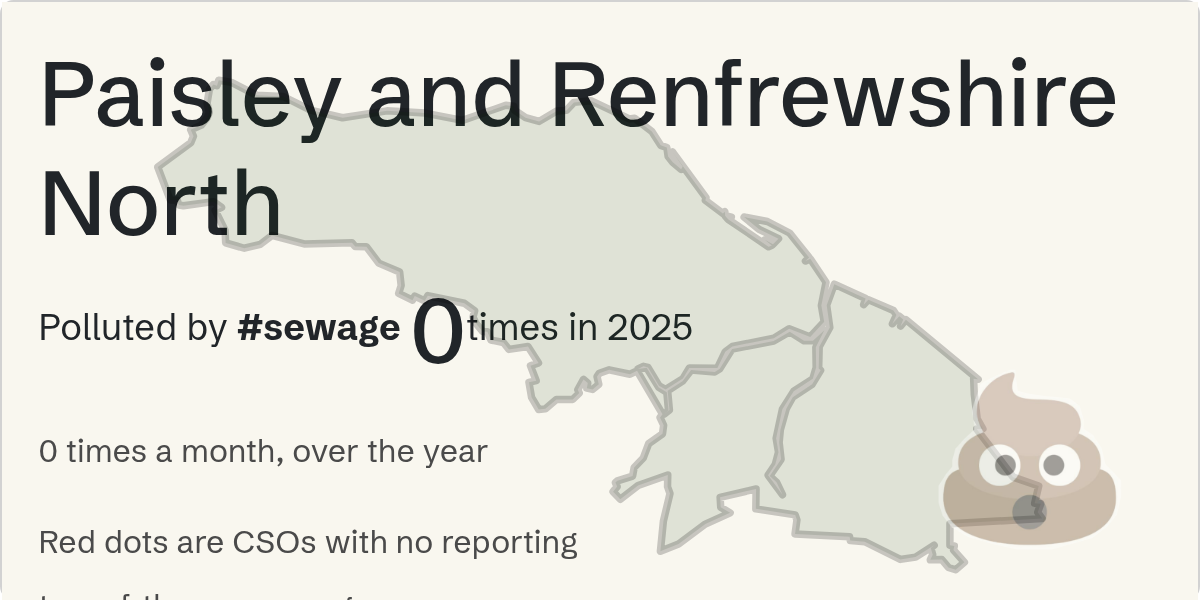 Sewage pollution map of Paisley and Renfrewshire North