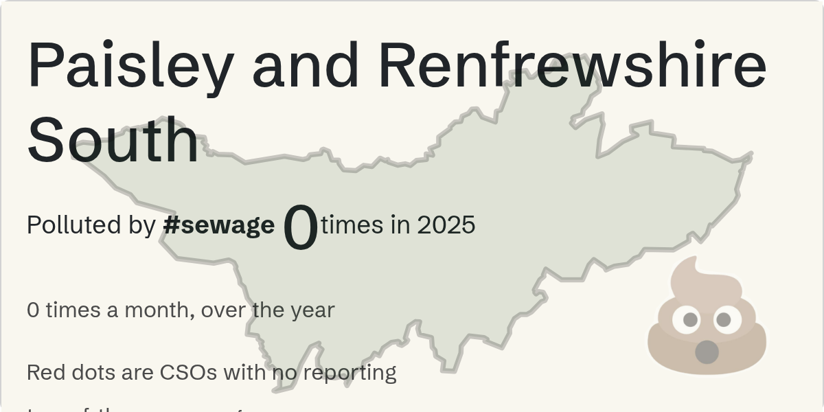 Sewage pollution map of Paisley and Renfrewshire South