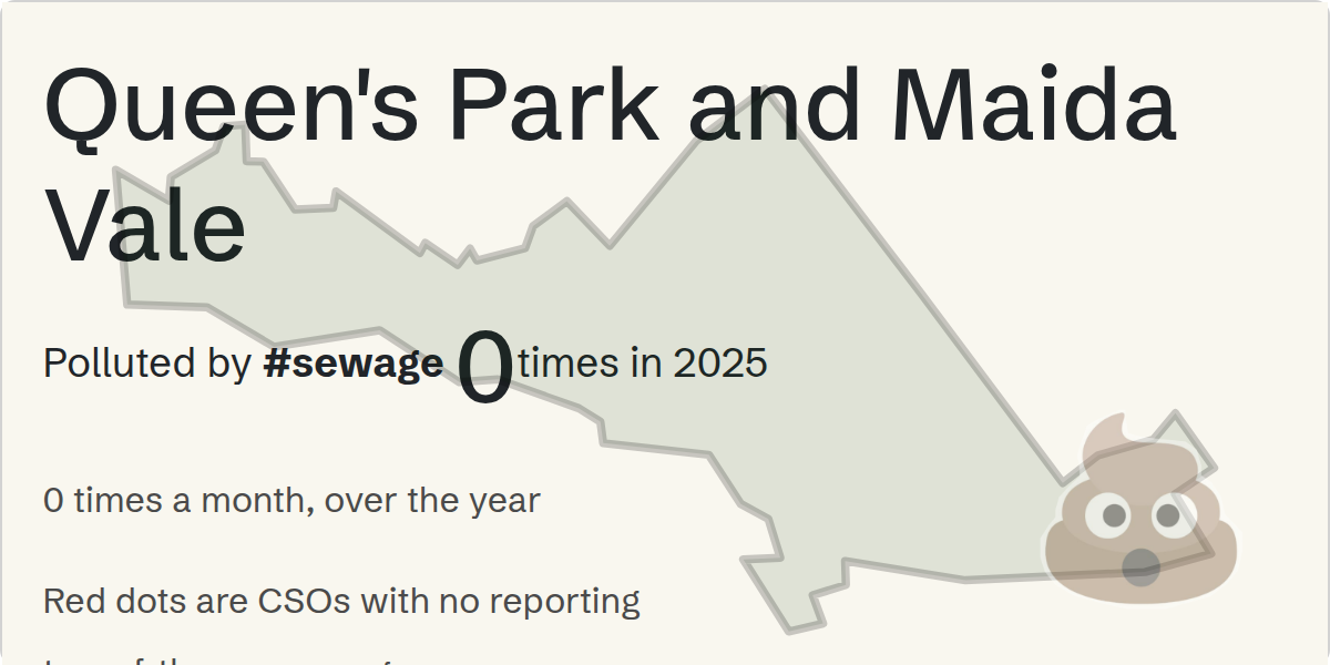 Sewage pollution map of Queen's Park and Maida Vale