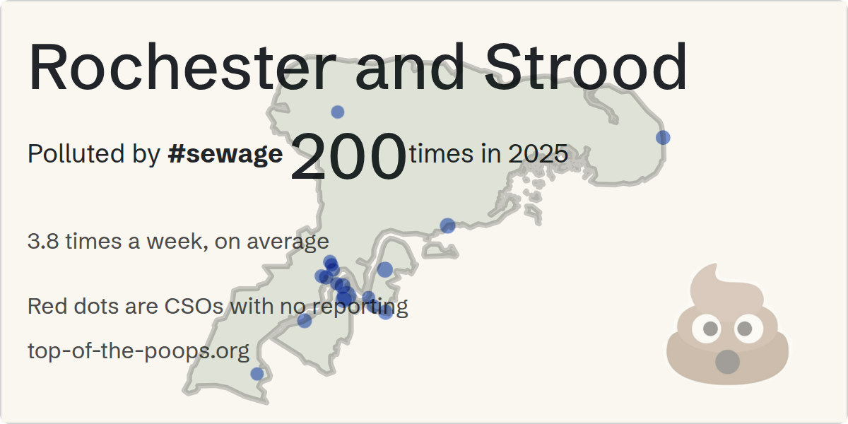 Sewage pollution map of Rochester and Strood, the constituency containing the GROVE ROAD STROOD CSO - 108645 storm overflow